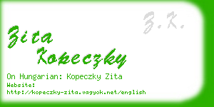 zita kopeczky business card